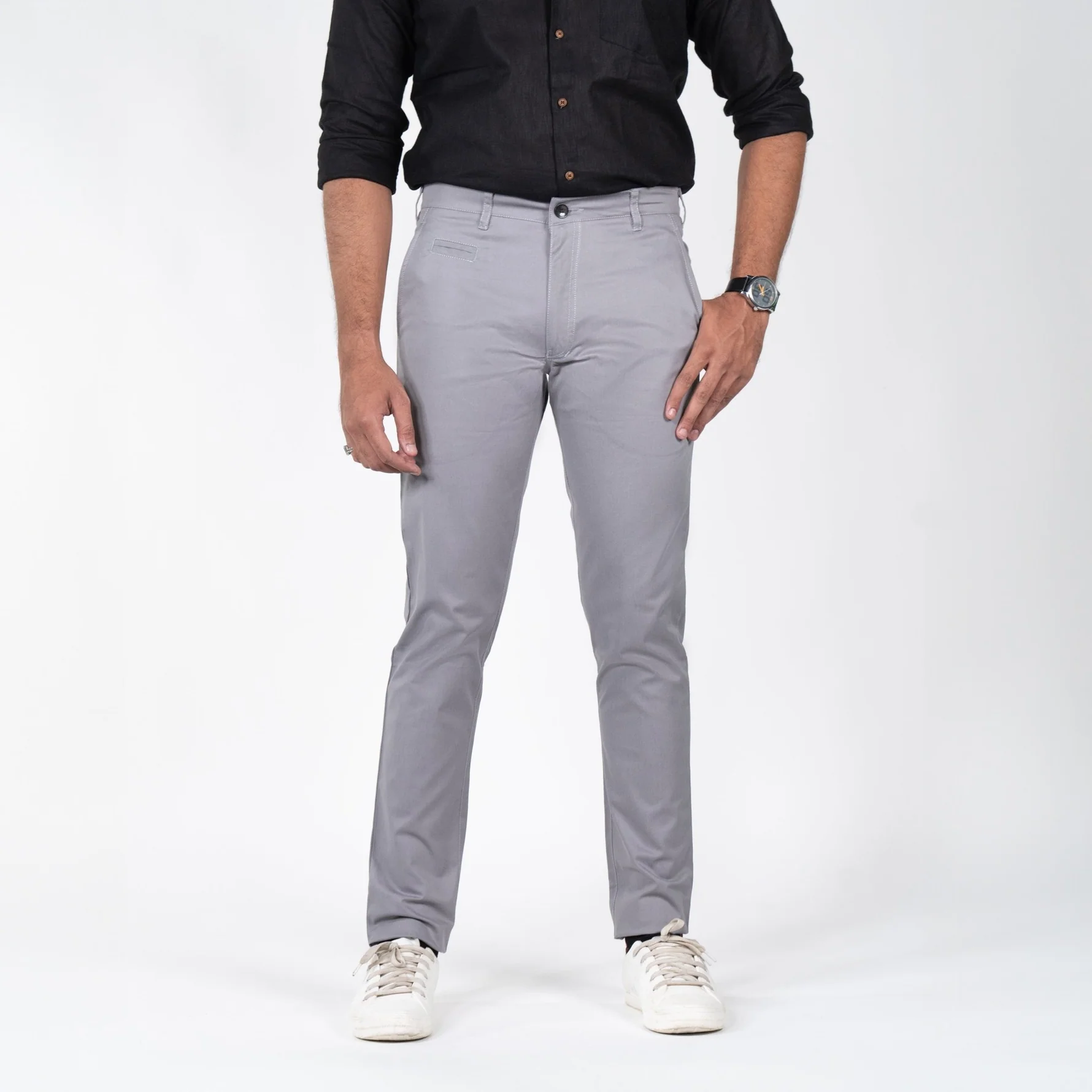 Cotton Trousers - Grey